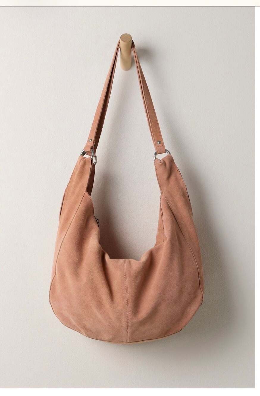 Free People Roma Suede Tote Bag- Apricot CURRENT $98
